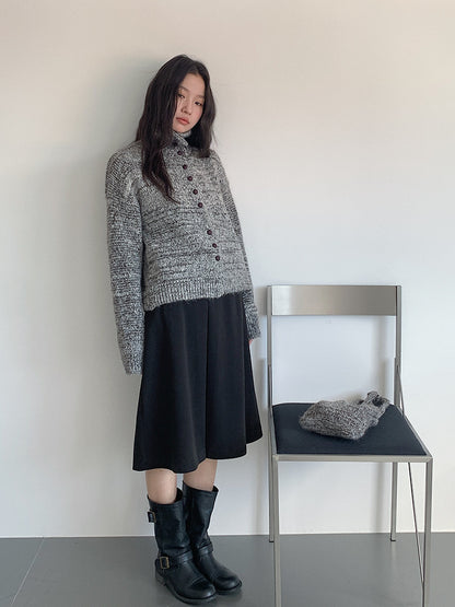 【LD3300】實拍S~XL韓版高腰顯瘦毛呢A字裙＋腰帶251103