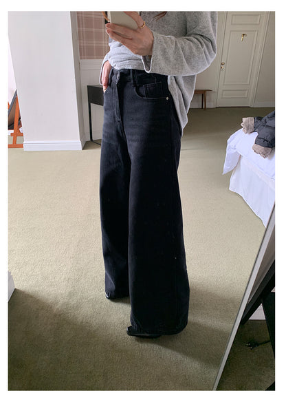 【H5509】實拍S~XL復古加絨加厚高腰直筒牛仔褲251118