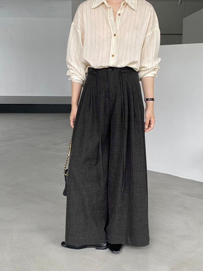 【cim1619】實拍韓系高級百搭壓褶垂感西裝褲251030