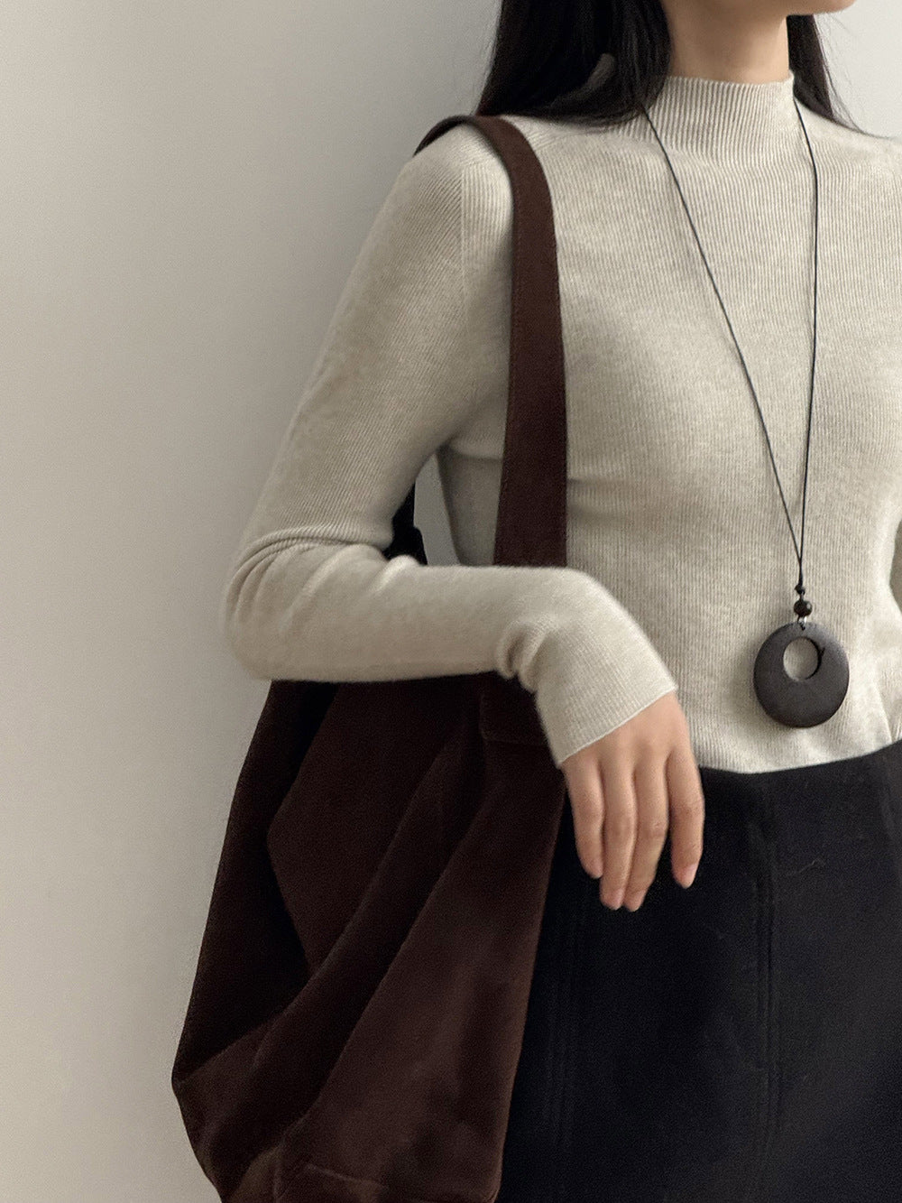 【Y315】實拍高級感半高領針織衫（棉羊毛4%)251106