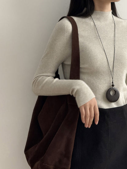 【Y315】實拍高級感半高領針織衫（棉羊毛4%)251106