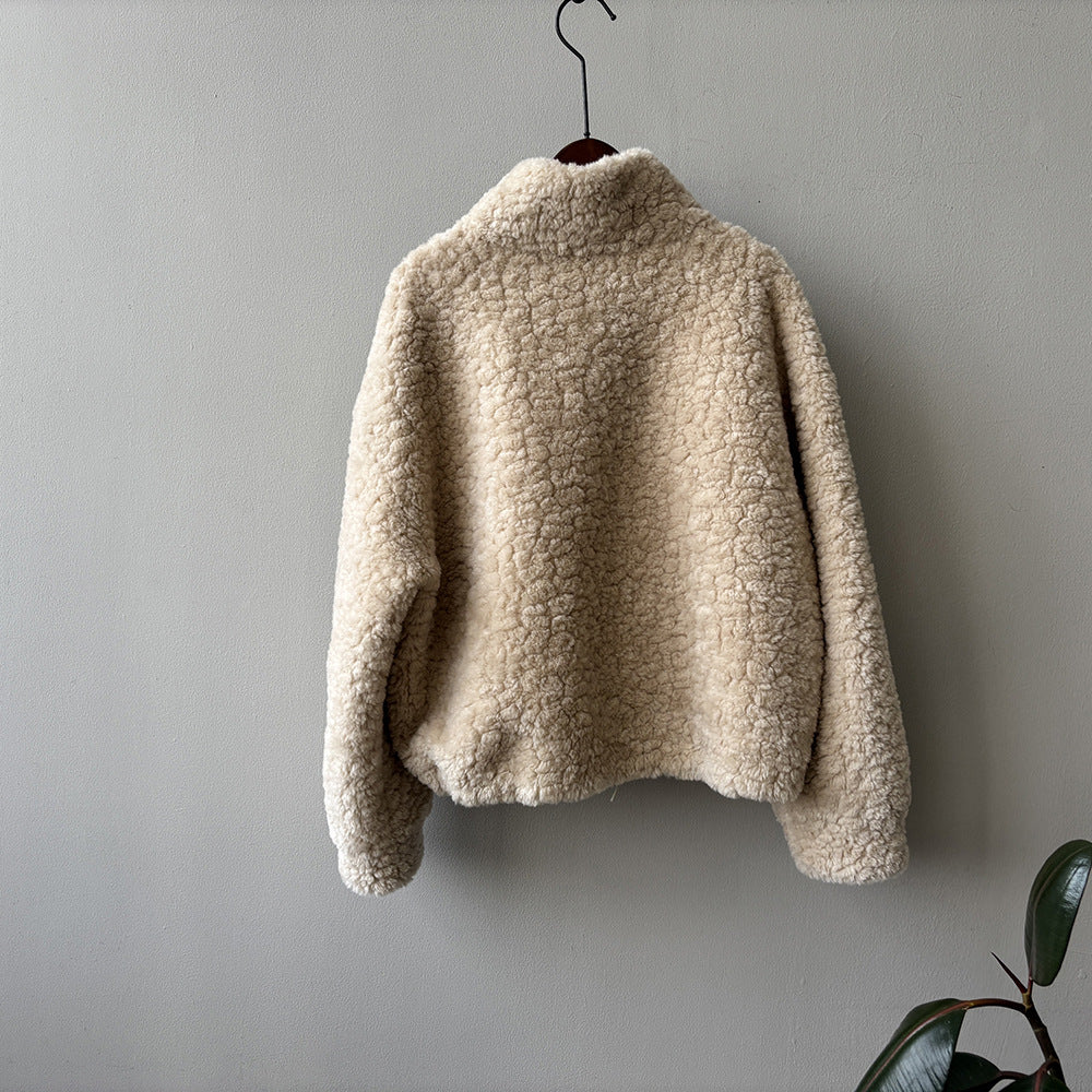 【YH8567】實拍冬天保暖厚款立领羊羔毛外套251113