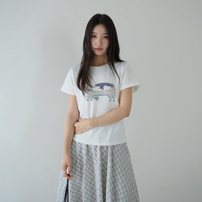 【LD11247】可愛貓奴必備🐱貓咪印花圓領短袖T恤260427