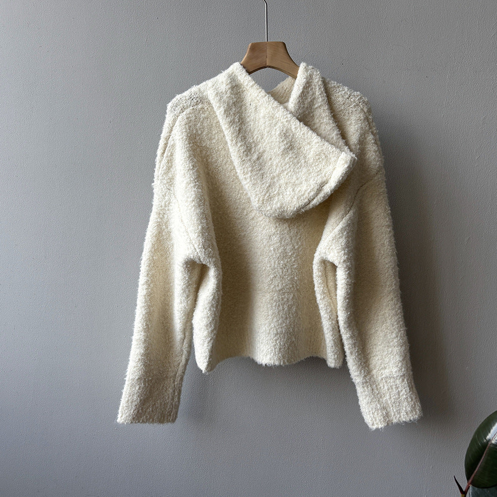 【Y2188】實拍冬季圈圈絨可愛連帽針織毛衣251106