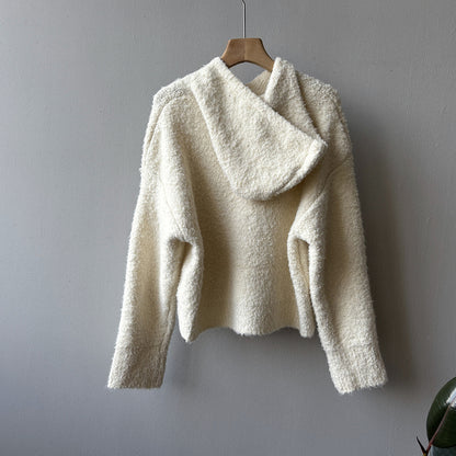 【Y2188】實拍冬季圈圈絨可愛連帽針織毛衣251106