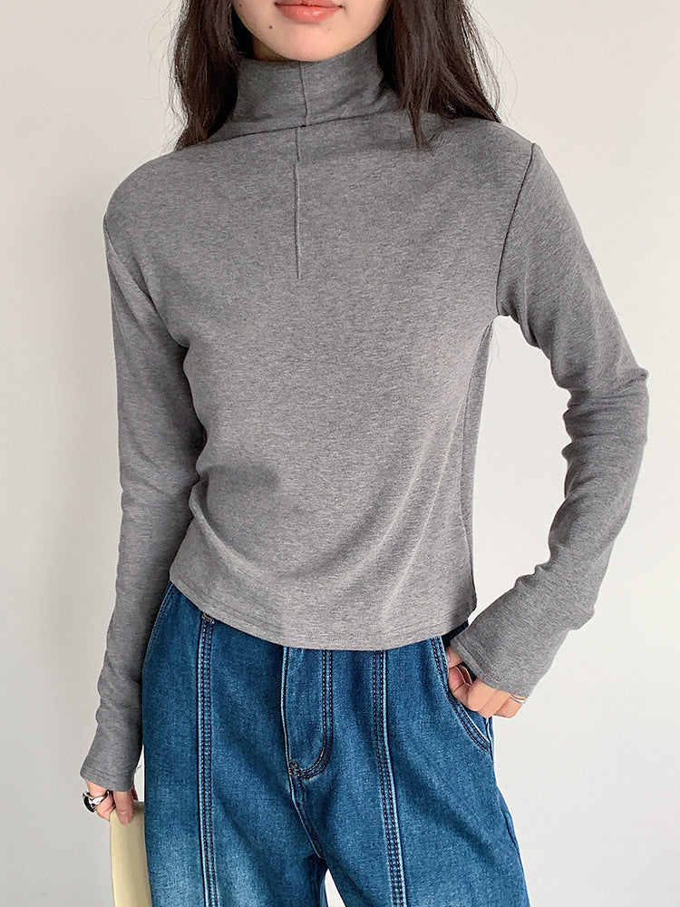 【LD11012】實拍加厚半高領6色打底長袖t恤251110