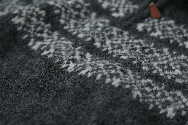 【LD11004】實拍兔絨毛混紡費爾島針織毛衣半拉鏈大翻領251110