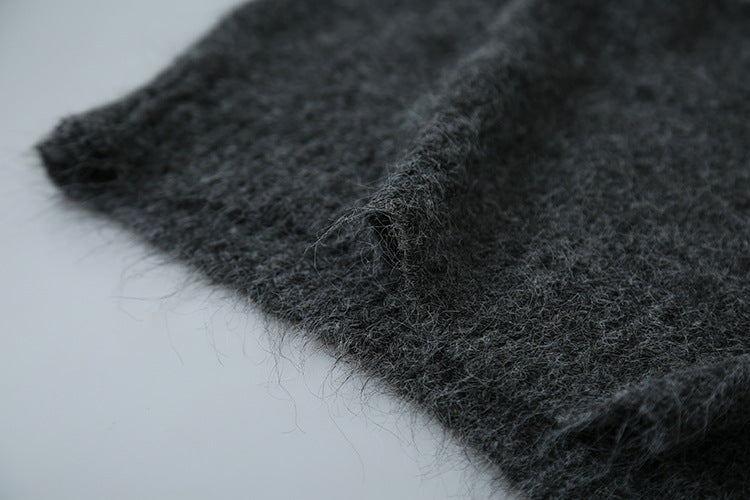 【LD11004】實拍兔絨毛混紡費爾島針織毛衣半拉鏈大翻領251110