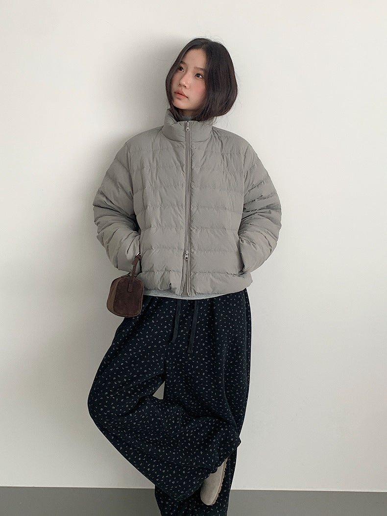 【LD11067】實拍簡約設計保暖立領含絨棉服外套（白鴨絨50%)
251209