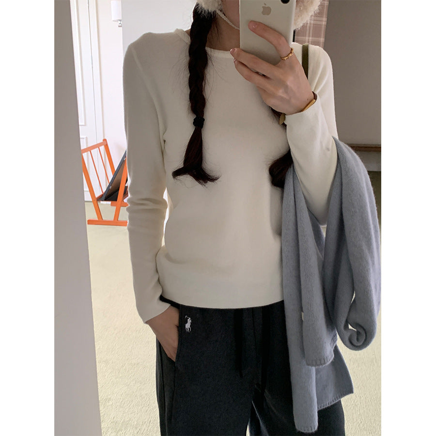 【H5510】實拍5色簡約雙層領針織T恤
251118