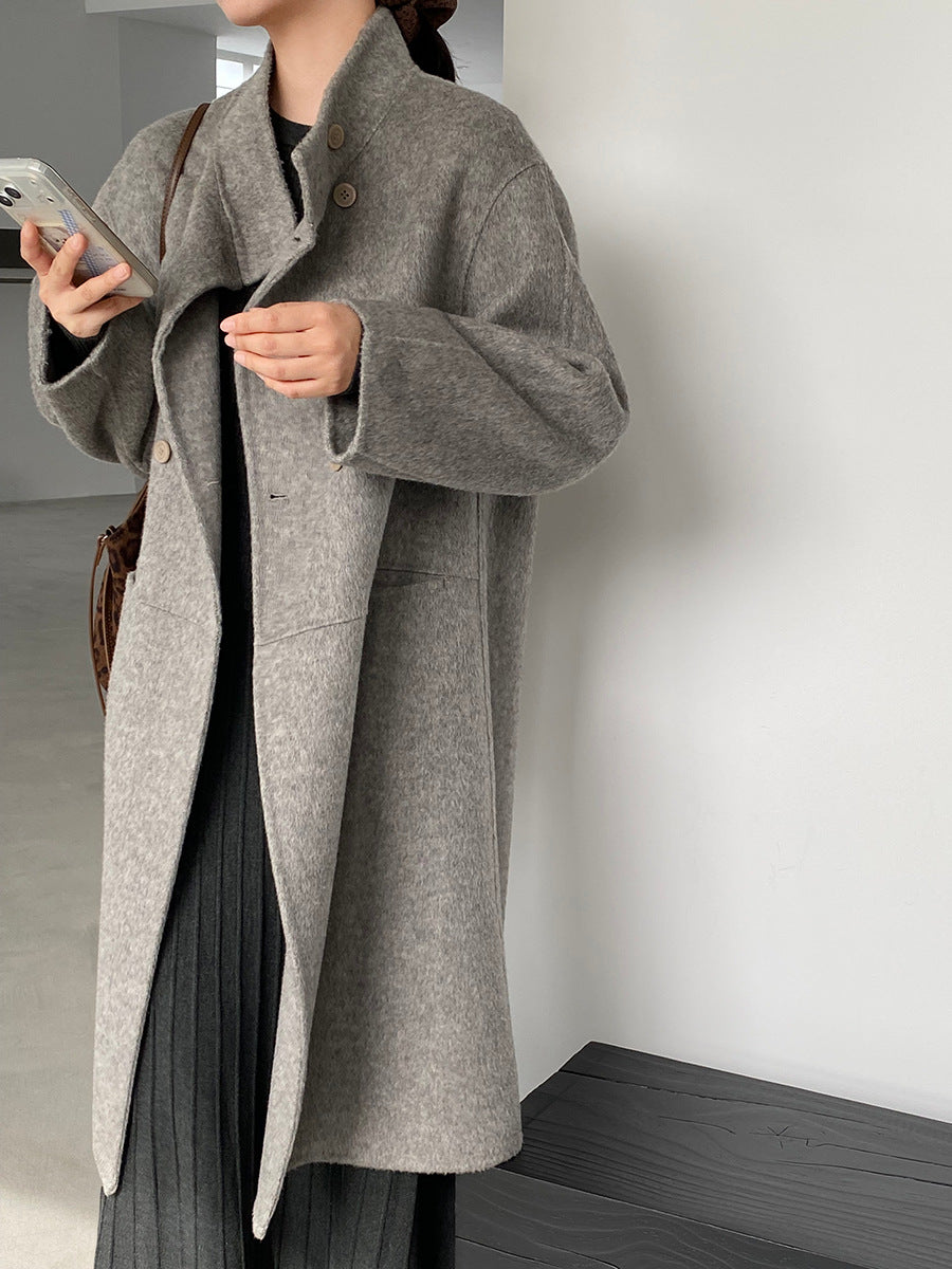 【cimz629065】實拍高級感貴氣重磅氣質羊毛桑蟬絲大衣外套251128