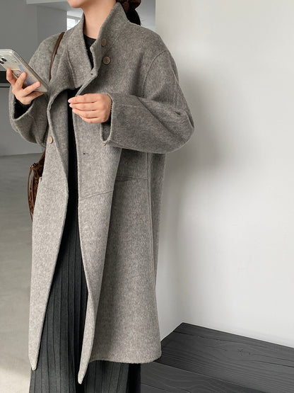 【cimz629065】實拍高級感貴氣重磅氣質羊毛桑蟬絲大衣外套251128