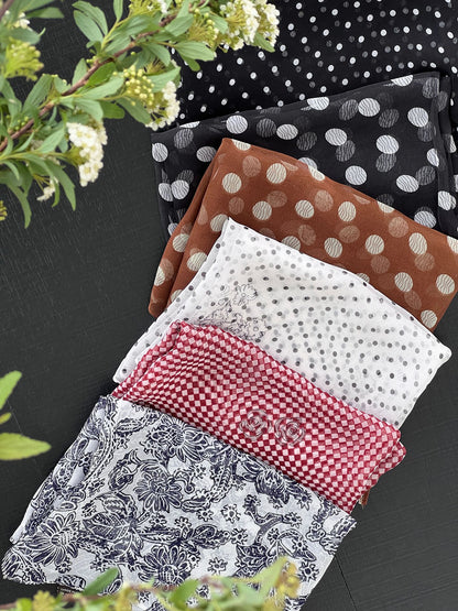 【cimzW807】 法式复古高级感絲巾髮帶綁脖多用途絲巾260319