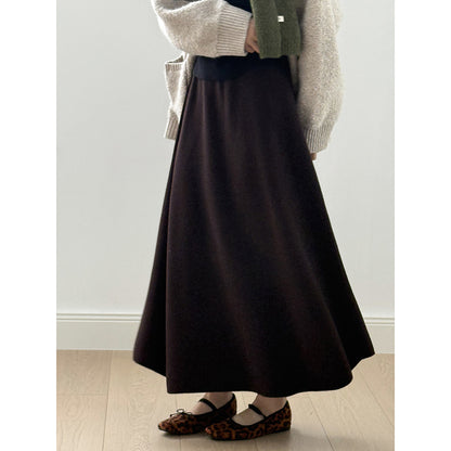 【Y0723】實拍冬季簡約針織大擺A字裙（棉羊毛4%)251106