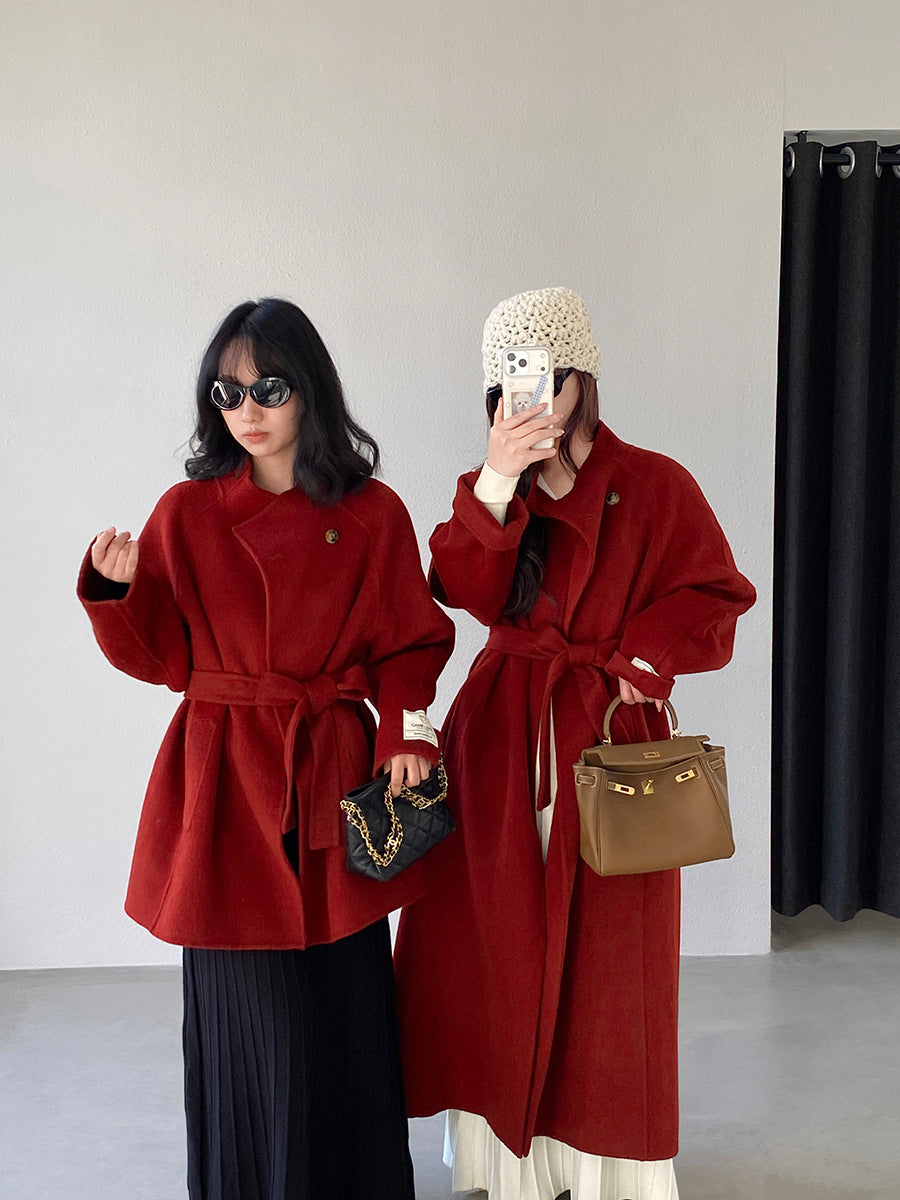 【cimz6616】實拍高級大氣厚款立領雙面羊毛呢大衣外套（羊毛100)251120