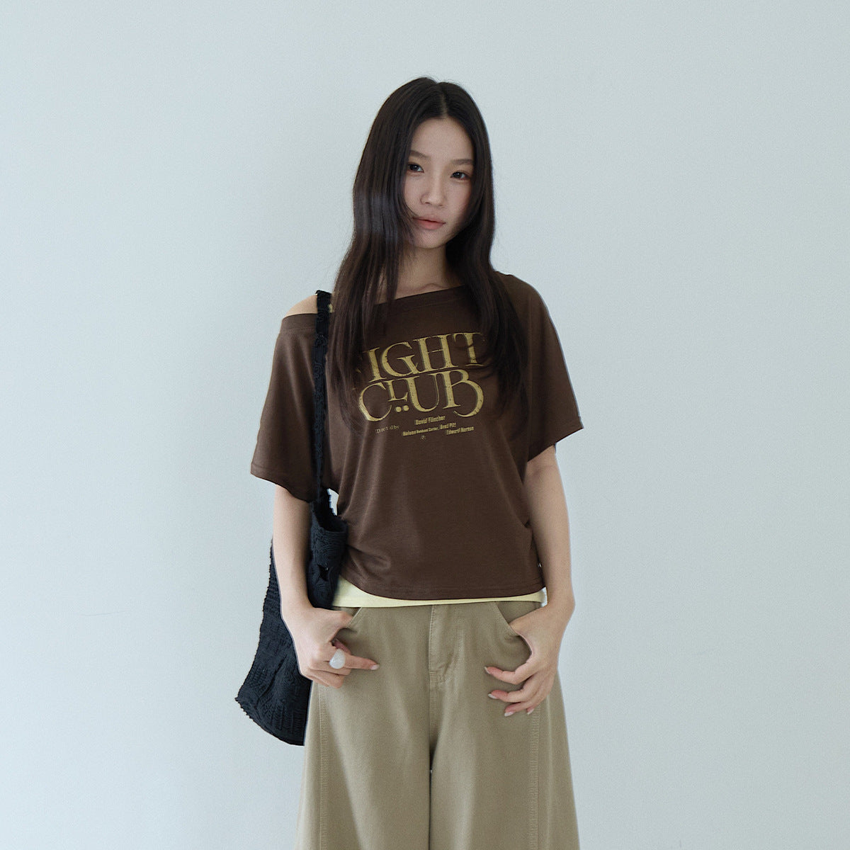 【LD11281】韓系休閒OOTD☁️字母印花短袖T恤+細肩帶背心兩件套260512