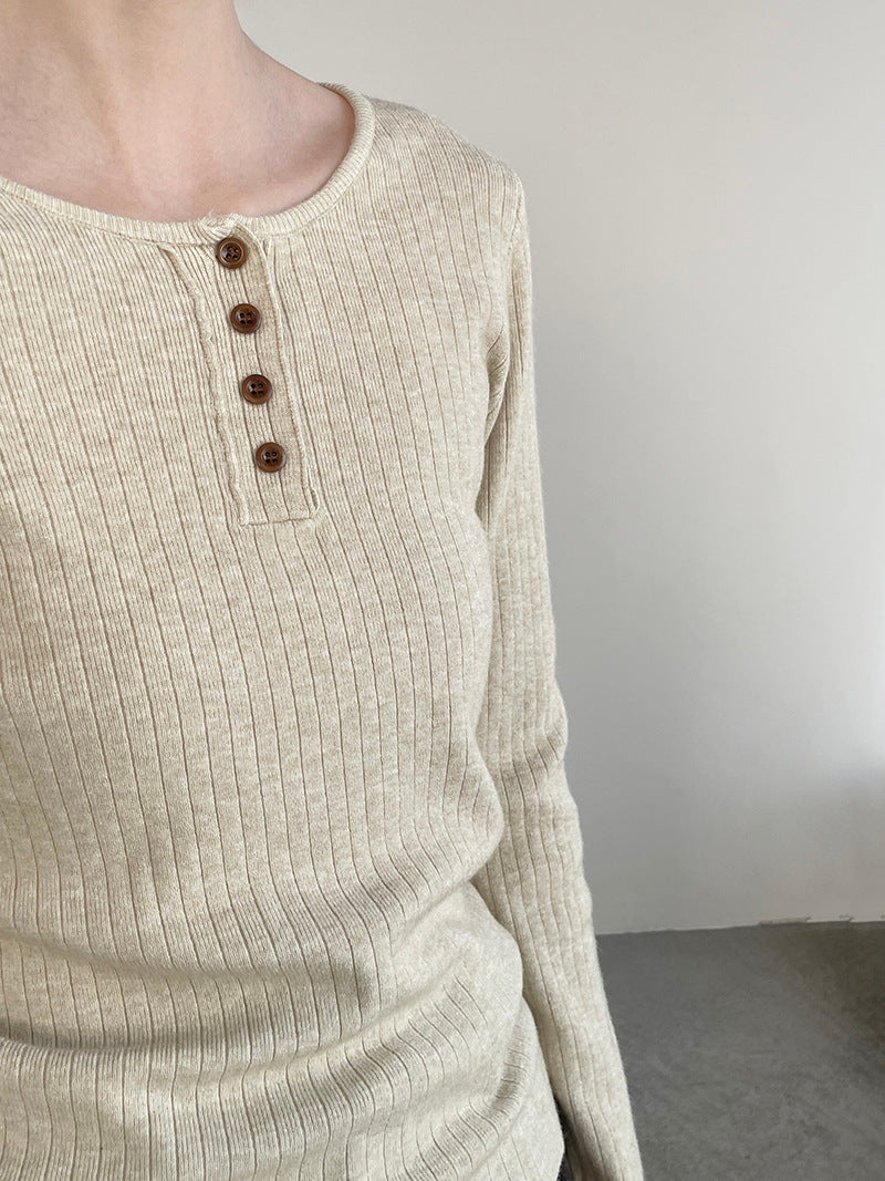 【cimYL369】實拍圓領坑條安迪绒氣質針織衫251201