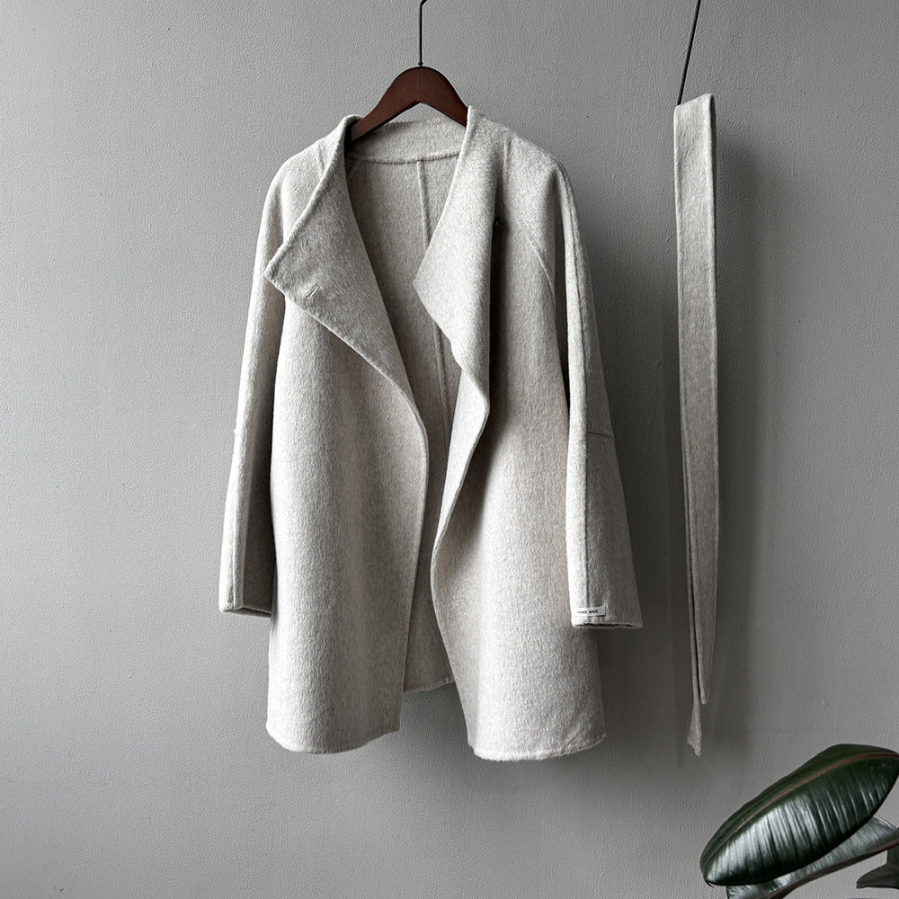 【Y8511】實拍高級感立領羊毛呢大衣外套（棉羊毛52%)251106