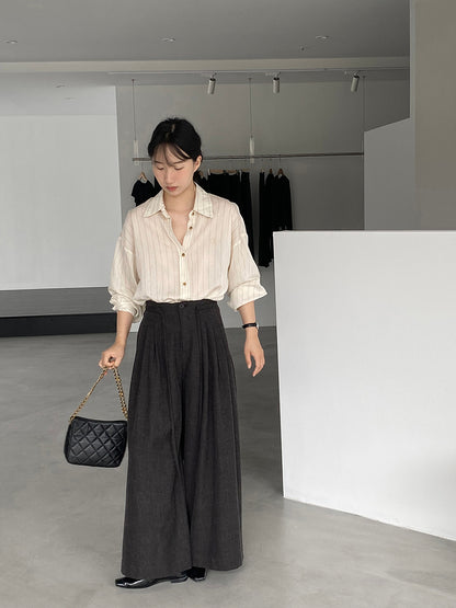 【cim1619】實拍韓系高級百搭壓褶垂感西裝褲251030