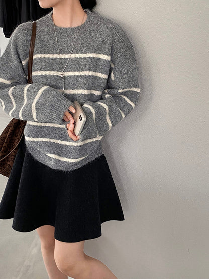 【cimz8925】實拍冬季復古圓領氣質針織毛衣251120