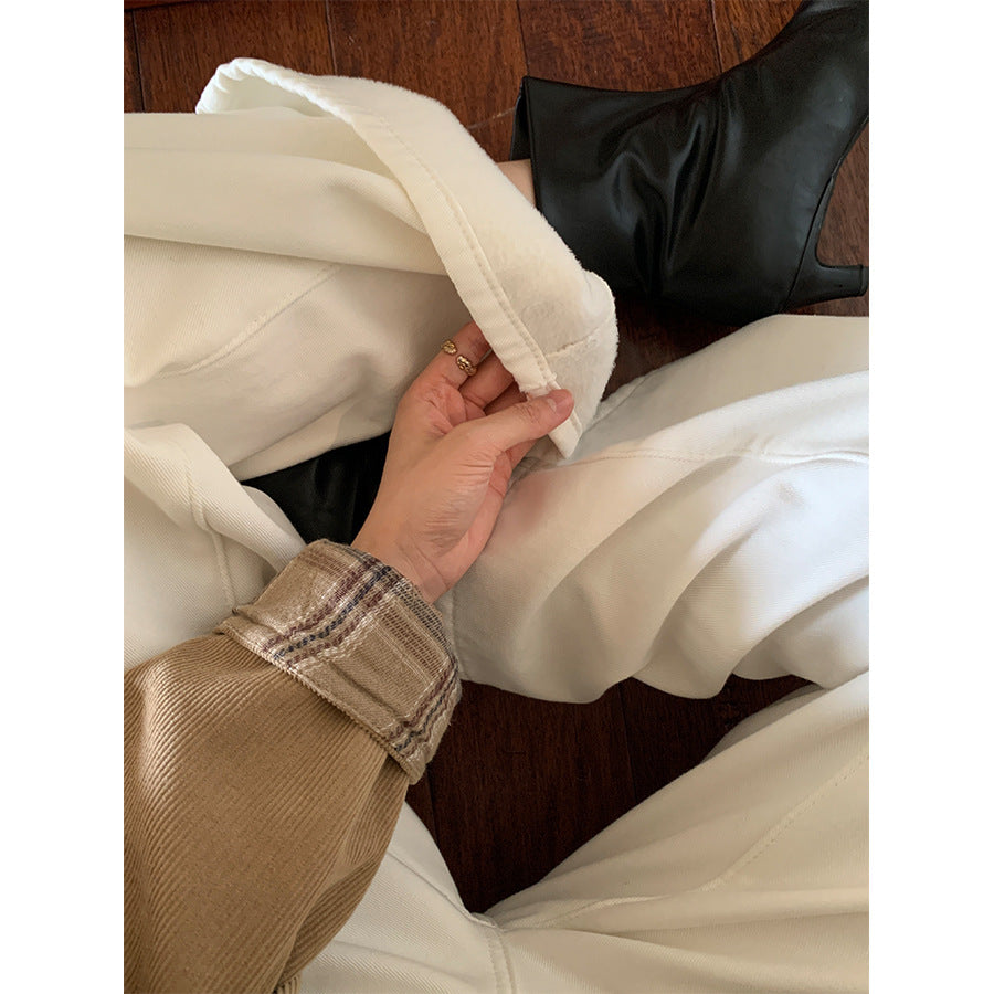 【H5512】實拍S~XL韓國保暖加絨白色牛仔褲251118