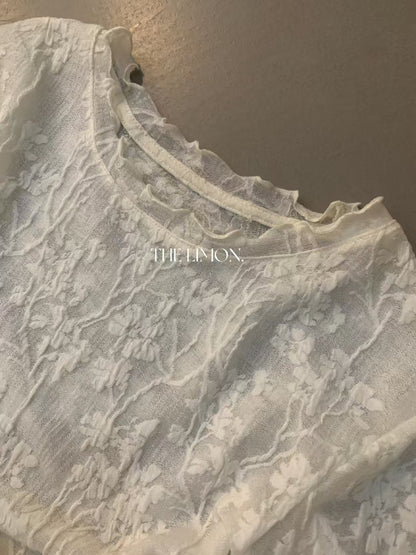 【L11206】檸檬家精緻微透・重工網紗蕾絲內搭上衣260909
