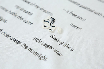 【LD11201】實拍夏日必備白T！小馬刺繡字母印花圓領寬鬆短袖上衣260331