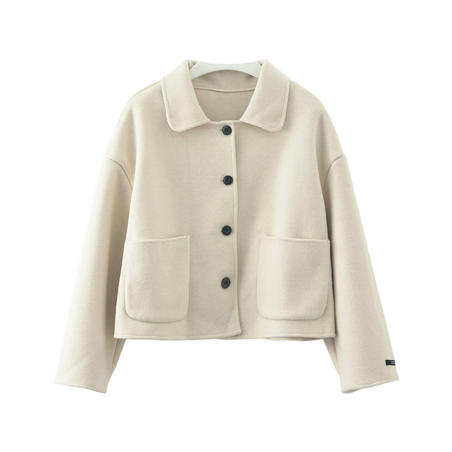 【H565】實拍高級感羊毛混紡羊絨手感外套大衣251021