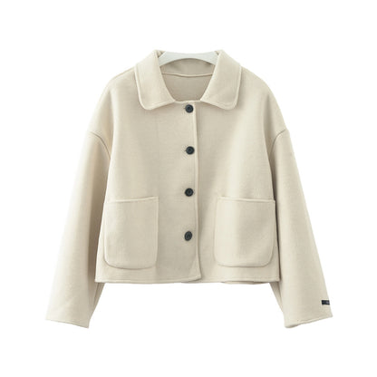 【H565】實拍高級感羊毛混紡羊絨手感外套大衣251021