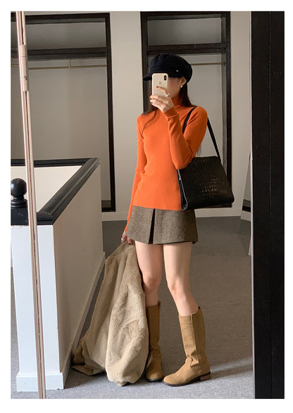 【H5523】實拍S~XL氣質千金質感高腰A字裙褲251125