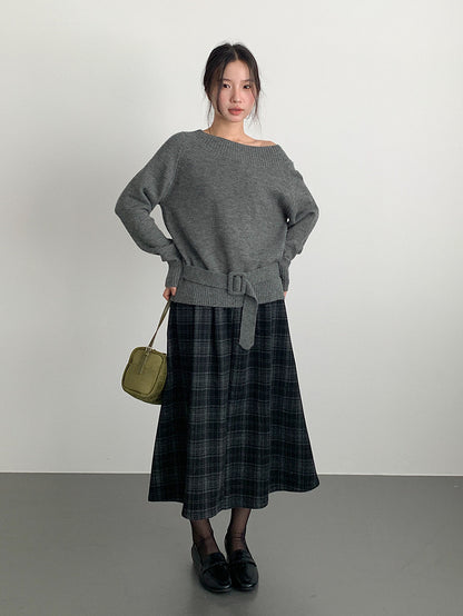 【LD11062】實拍慵懶高級感北極融針織毛衣（可拉一字肩）251209