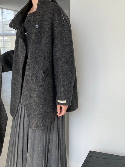 【cim2517】實拍蘇黎世冬日立領雙面呢毛呢外套大衣(100羊毛)251030