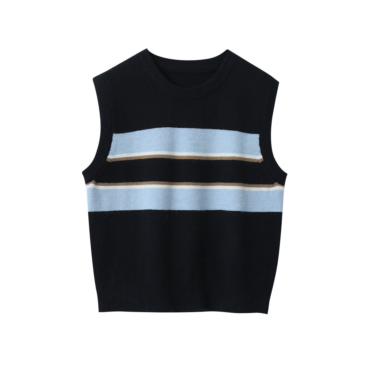 【LD11014】實拍學院感條紋圓領針織毛衣251110