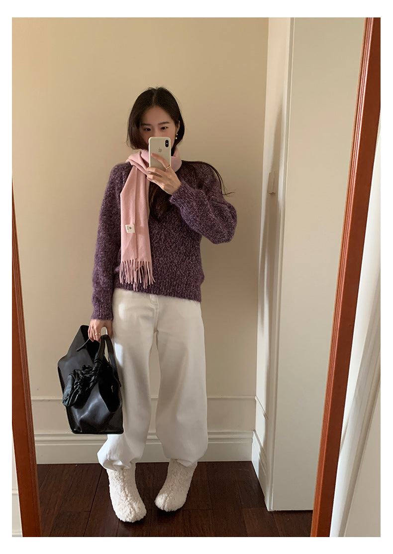 【H5505】實拍復古氣質花紗加厚針織毛衣251118