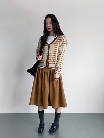 【LD11016】實拍冬季復古麂皮絨A字裙251110