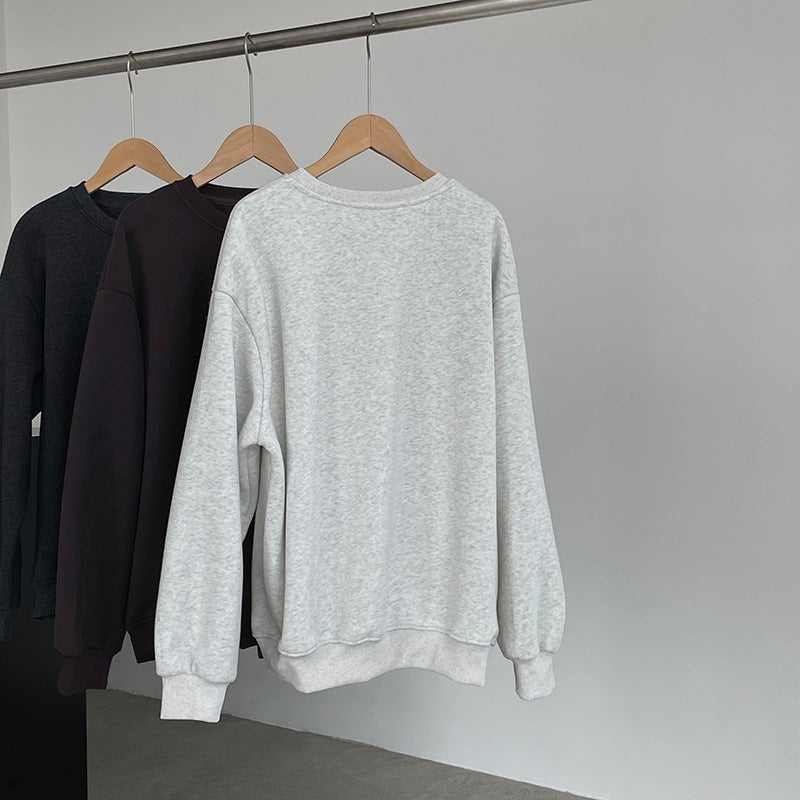 【cimD20307】實拍大人系印花加绒寬鬆衛衣251114