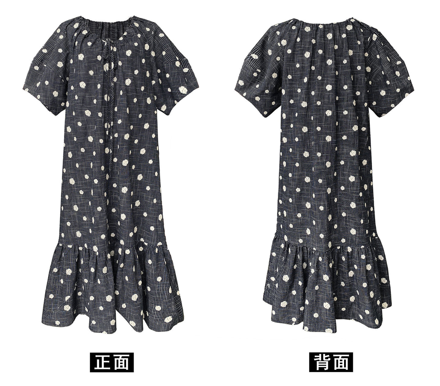 【cimz6579】法式復古慵懶☁️重工刺繡點點V領短袖連身長裙260625