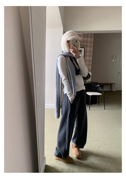 【H5508】實拍M~XL懶懶加厚奧粒絨舒適休閒彎刀褲型251118