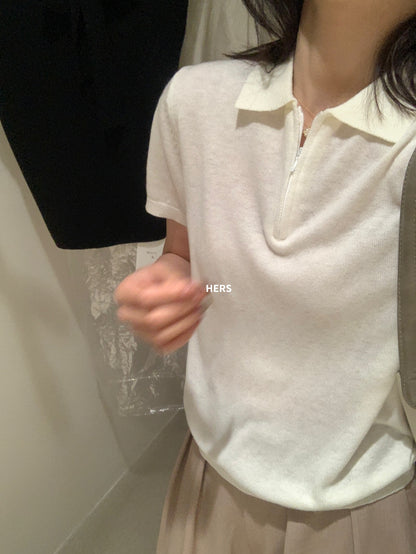 【hers20405】實拍HERS夏季簡約針織polo衫250505