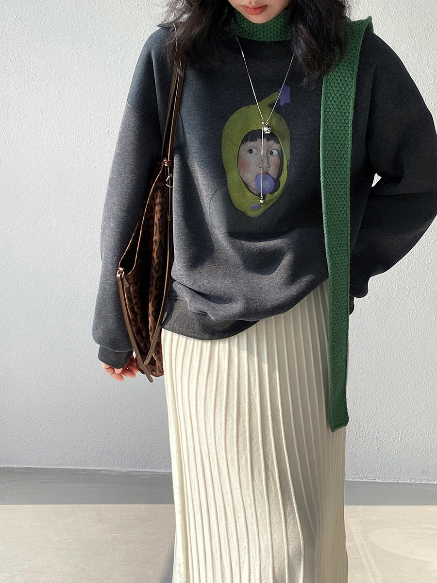 【cimz6389】實拍加絨加厚酪梨女孩長袖衞衣251120