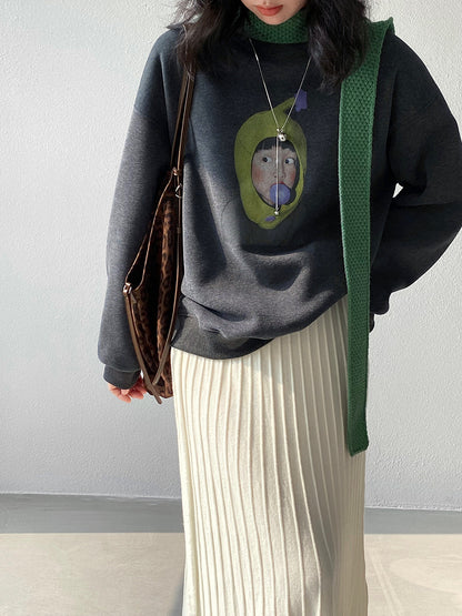 【cimz6389】實拍加絨加厚酪梨女孩長袖衞衣251120