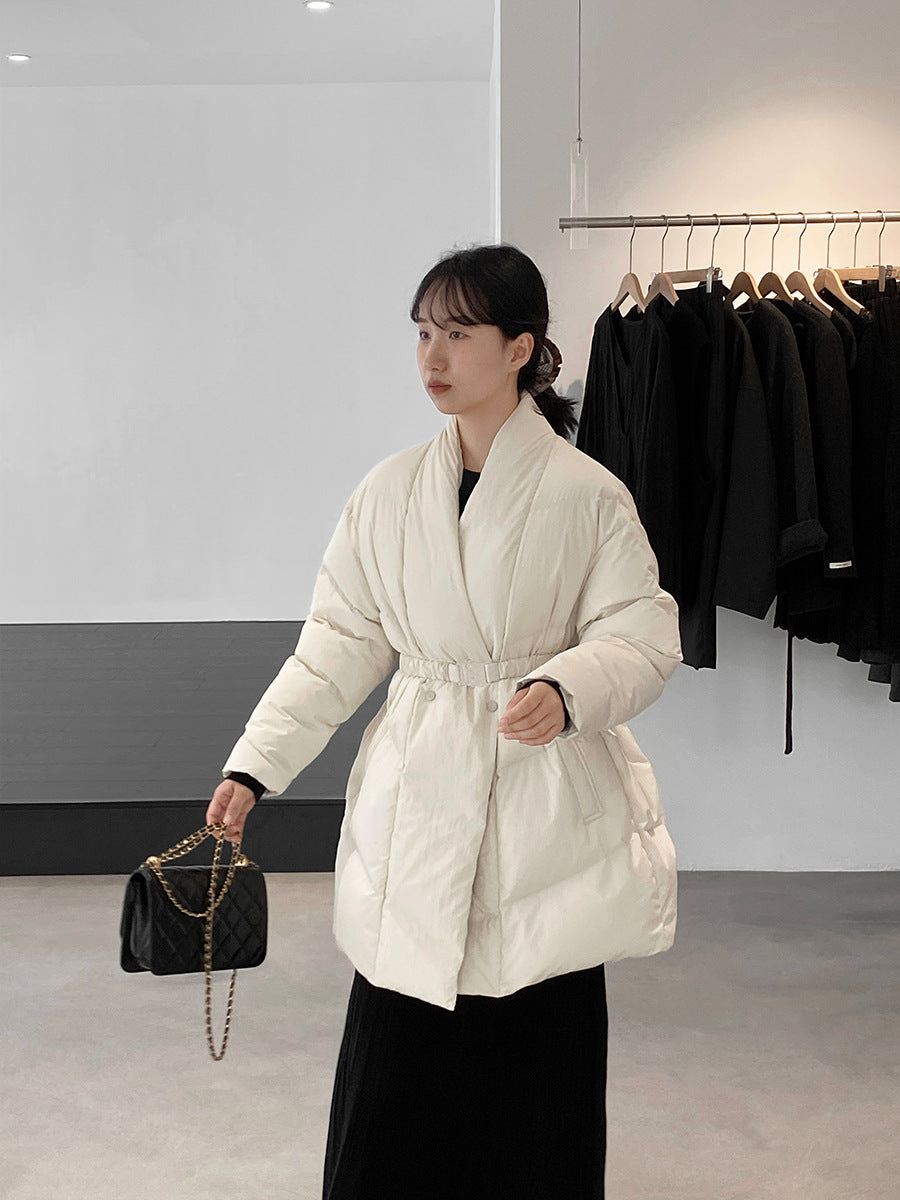 【cimz6386】實拍歐美大氣抗寒鎖温收腰氣質羽絨外套（白鴨絨90%)251120