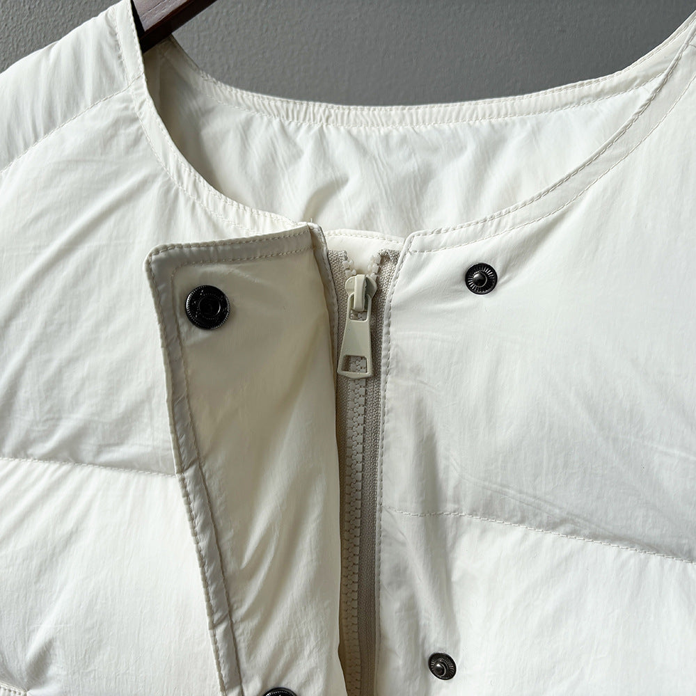 【Y82635】實拍秋冬簡約圓領棉背心251106