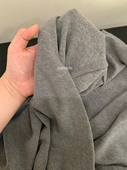 【L9312】檸檬法式簡約交叉羊絨薄绒V領長袖T恤251117