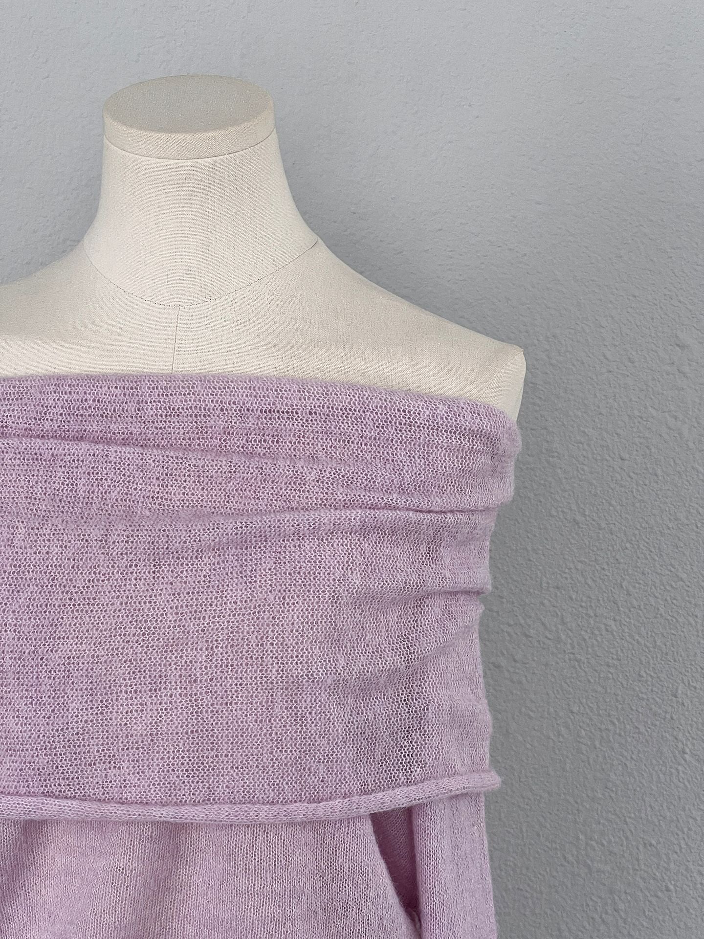 【cimzF632】微性感慵懶風💜羊毛10%一字肩顯瘦露肩長袖針織衫260319