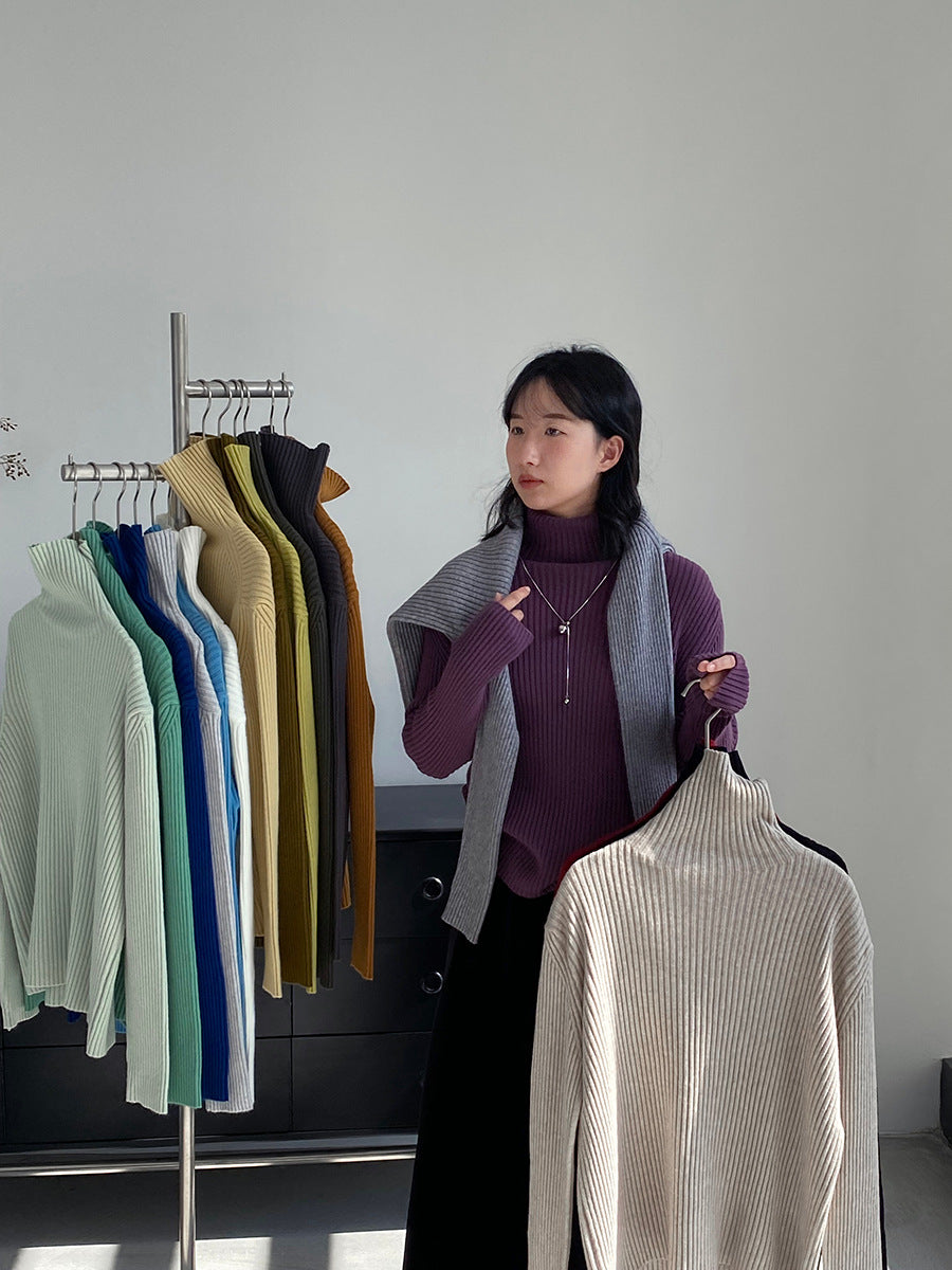 【cimz1388】實拍高領加厚高級感針織毛衣251128