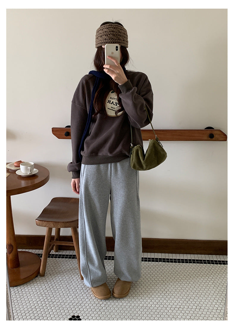 【H5508】實拍M~XL懶懶加厚奧粒絨舒適休閒彎刀褲型251118