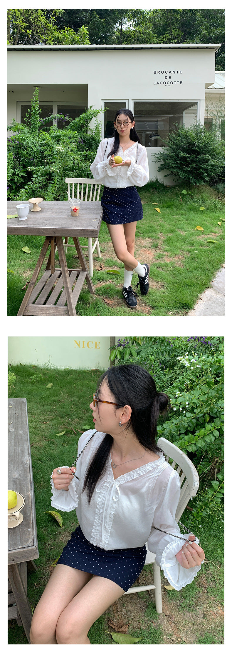 【H5331】實拍復古點點A字裙(內有安全褲）250624
