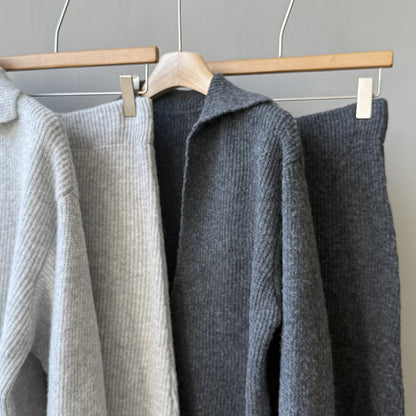 【YP680】 實拍深V慵懶毛衣＋針織長裙(含羊6%) 套裝251023