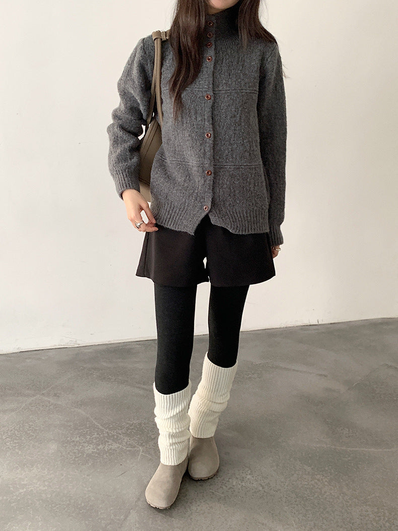 【LD11037】實拍高領開衫針織毛衣251202